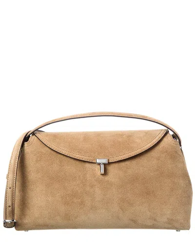 Totême Toteme T-lock Suede Satchel In Brown