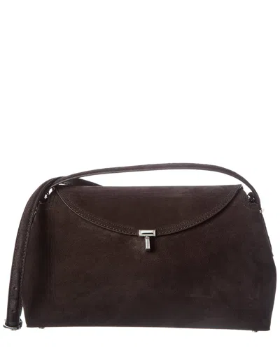 Totême Toteme T Lock Suede Shoulder Bag In Brown