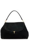 Totême Toteme T-lock Suede Top Handle Bag In Black