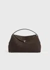 Totême T-lock Suede Top Handle Brown In Brown