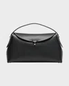 Totême T-lock Top Handle Bag In Pebble Grain Leather In Black