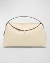 Totême T-lock Top Handle Bag In Pebble Grain Leather In Milk
