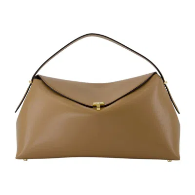 Totême Toteme T-lock Top Handle Purse In Brown