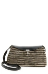 Totême Toteme T-lock Top Handle Woven Leather Clutch In Multi