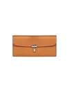 Totême Toteme T-lock Leather Continental Wallet In Brown