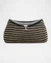 Totême T-lock Woven Leather Clutch Bag In Multi