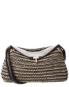 Totême Toteme T-lock Woven Leather Top Handle Shoulder Bag In Black