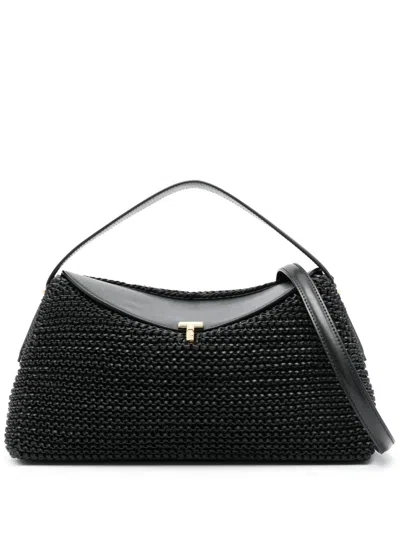 Totême Toteme T-lock Woven Leather Top Handle