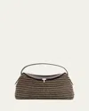 Totême T Lock Woven Leather Top-handle Bag In Black