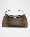 Totême T Lock Woven Leather Top-handle Bag In Black