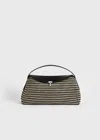 Totême T-lock Woven-leather Top Handle Black/sand
