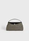 Totême T-lock Woven-leather Top Handle Black/sand