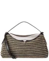 Totême Toteme T-lock Woven Leather Top Handle Shoulder Bag In Brown