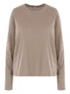 Totême Womens Taupe Relaxed-fit Long-sleeves Cotton And Cashmere T-shirt In Brown