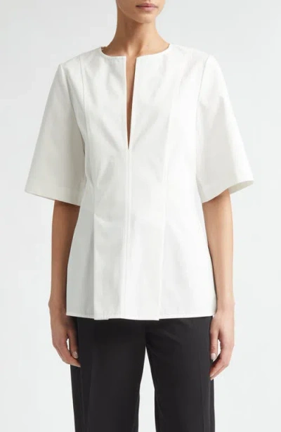 Totême Toteme Tailored Cotton Tunic Top In White
