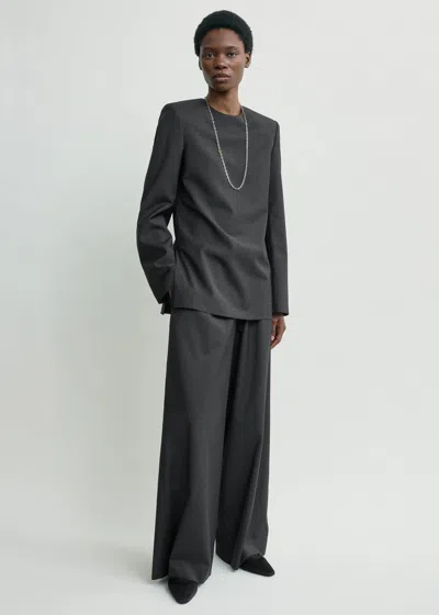 Totême Tailored Dinner Blouse Charcoal In Gray