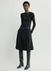 Totême Tailored Pleat Skirt Black In Black