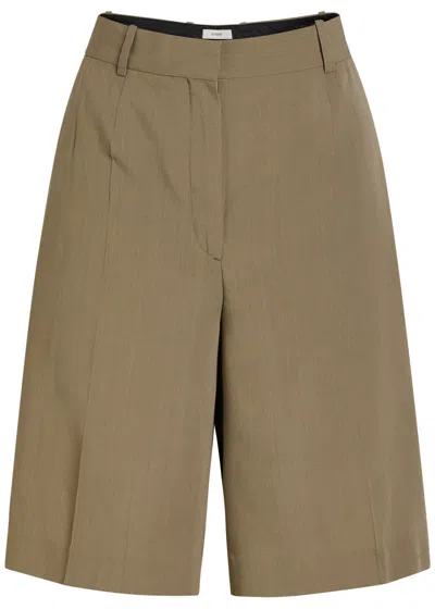 Totême Toteme Tailored Woven Shorts In Brown