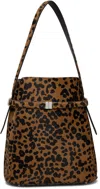 Totême Tan Belted Pony Hair Bucket Bag In Brown