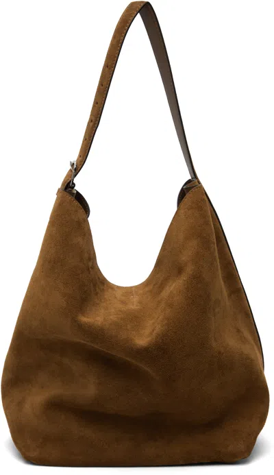 Totême Tan Belted Suede Tote