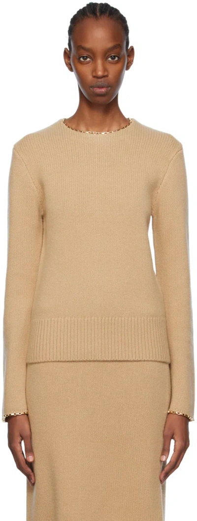 Totême Chain Edge Crewneck Sweater In 091 Biscuit