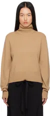 Totême Turtleneck Cashmere Crop Sweater In Camel 033