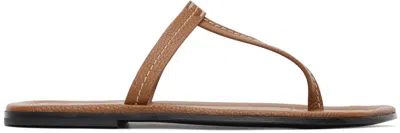 Totême 10mm Hohe Ledersandalen Mit Zehensteg In Tan