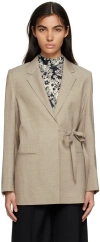 Totême Wool Wrap Blazer In 873 Beige