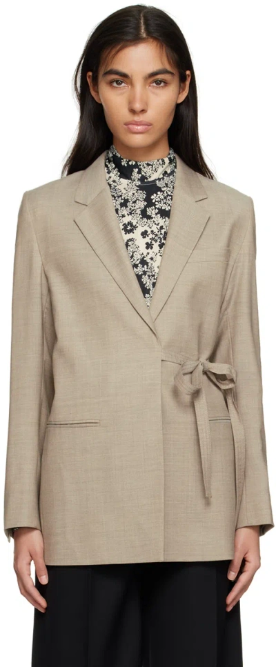 Totême Wool Wrap Blazer In Neutral