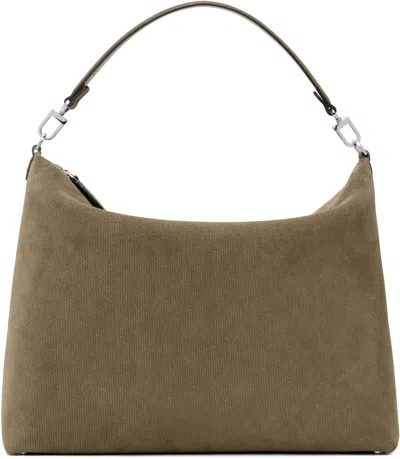 Totême Taupe Medium Bevel Cord-suede Bag In Brown