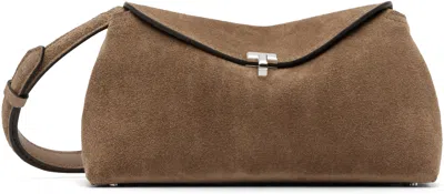 Totême Taupe T-lock Suede Clutch