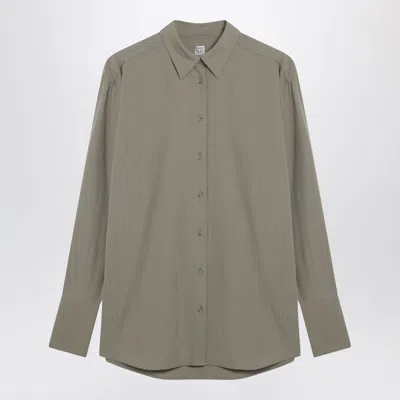 Totême Toteme Taupe Woolblend Shirt In Gray