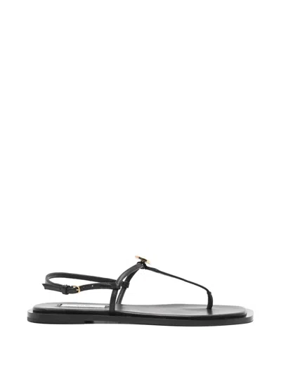 Totême T-bar Square-toe Sandals In Black