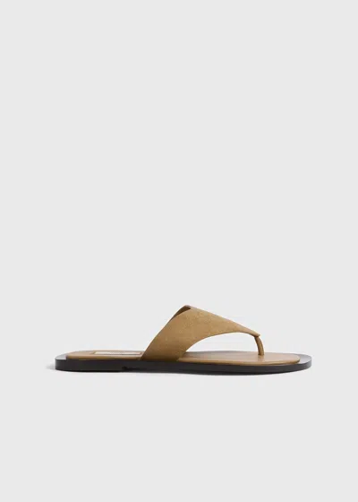Totême T-bar Suede Sandals Desert In Neutral
