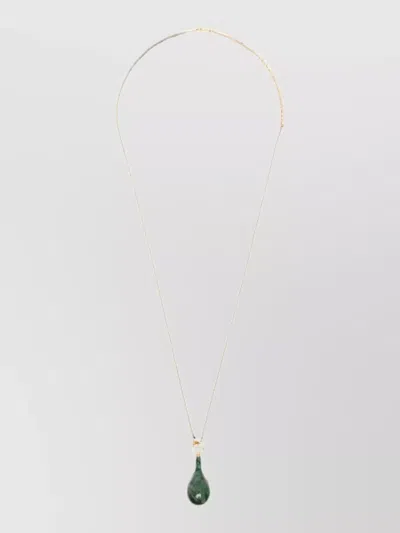 Totême Teardrop Gemstone Pendant Necklace On Chain In Gold
