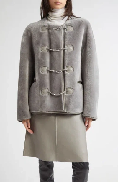 TOTÊME TOTEME TEDDY GENUINE SHEARLING CLASP JACKET