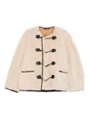 Totême Teddy Shearling Clasp Jacket In Neutral