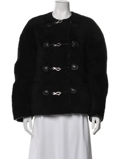 Pre-owned Totême Teddy Shearling Clasp Jacket Shearling Jacket In Black