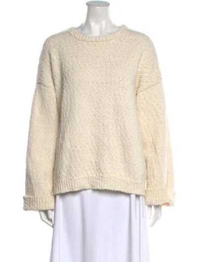Pre-owned Totême Textured Knit Crew Neck Sweater In Neutral