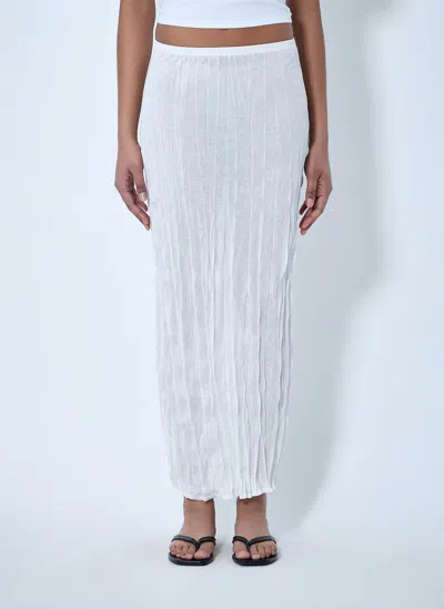 Totême Textured Knit Maxi Skirt In White