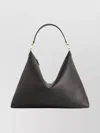Totême Beveled Grain Leather Shoulder Bag In Black