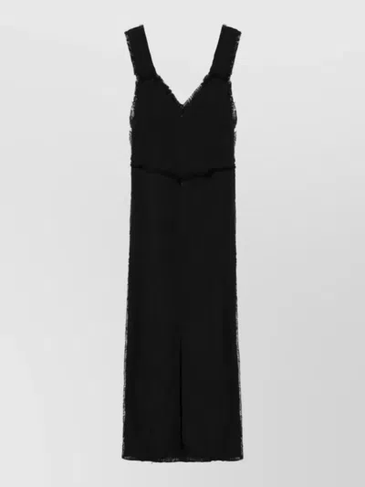 Totême Textured Maxi Slip Dress In Black