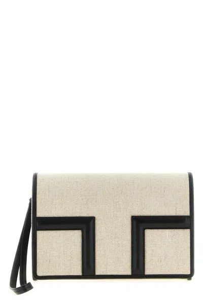 Totême 't-flap Envelope' Clutch In Sand