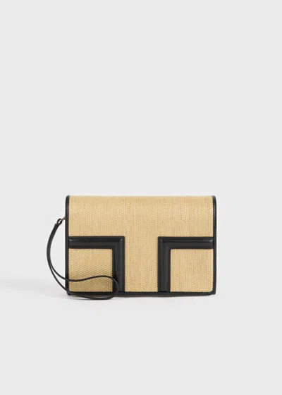 Totême T-flap Woven Envelope Natural/black In Multi
