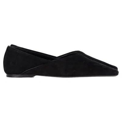 TOTÊME THE EVERYDAY BALLET FLATS IN BLACK SUEDE