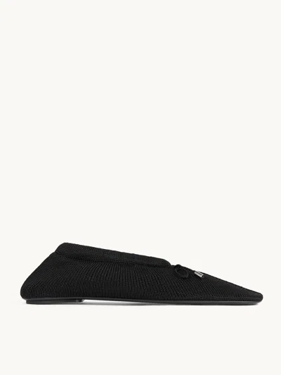 Totême The Knitted Ballerina Flats Black It39