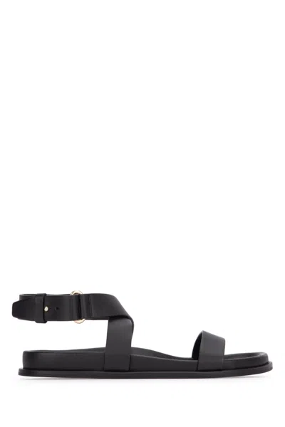 Totême Toteme The Leather Chunky Sandal In Black