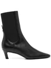 Totême Toteme Mid Heel Leather Boots In Black