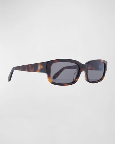 Totême The Regulars Acetate Rectangle Sunglasses In Brown