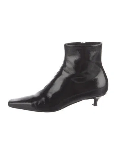 Pre-owned Totême The Slim Laplack Patent Leather Boots In Black